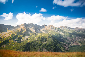 Western Tatra Mountains Panorama - Slovakian rocky summits: Banikov, Pachol, Banikovske Sedlo, Spalona Kopa, Salatin