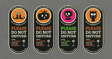 Halloween party vector invitation collection .