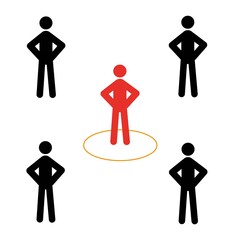 Stay safe. The icon of social distancing. Keep a distance of 1-2 meters. Protection from coronavirus.