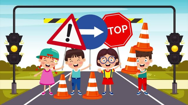 Traffic Concept With Funny Characters