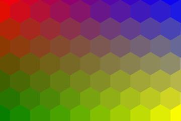 Background images in a multicolored hexagonal style.