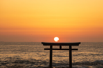 大洗磯前神社　日の出