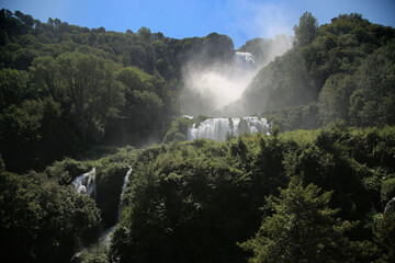 The splendid Marmore waterfalls in Italy