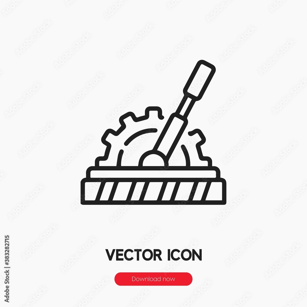 Poster control lever icon vector. linear style sign for mobile concept and web design. control lever symbol