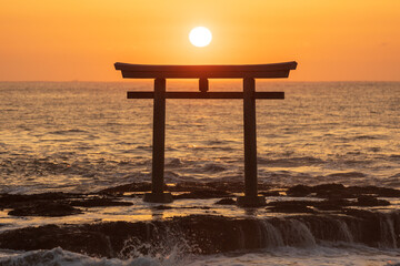 大洗磯前神社　日の出
