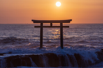 大洗磯前神社　日の出