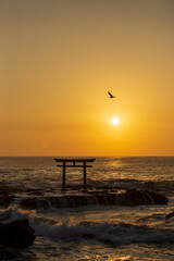 大洗磯前神社　日の出