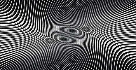 Abstract warped Diagonal Striped Background . Vector curved twisted slanting, waved lines texture
