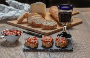 Typical Mediterranean meat spread prepared with pork and paprika.