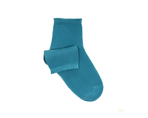 blue socks on a white background
