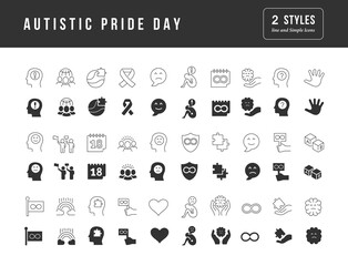 Vector Simple Icons of Autistic Pride Day