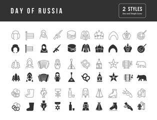 Vector Simple Icons of Day of Russia