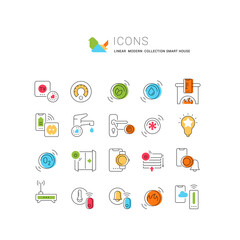 Set Vector Line Icons of Smart House