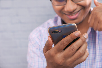 Businessman In a video conference discussing on smart phone 