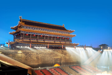 Yongning Gate Arrow Tower, Ming Dynasty City Wall, Xi'an, China. Translation: