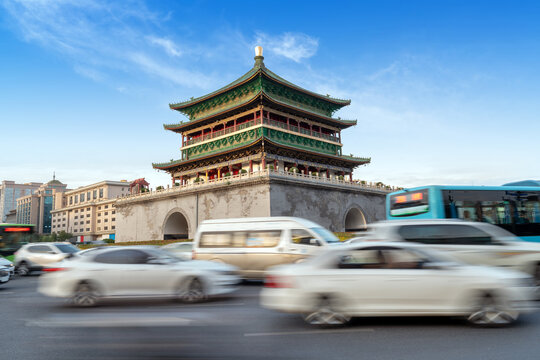 China Xi'an city landmark, the bell tower
