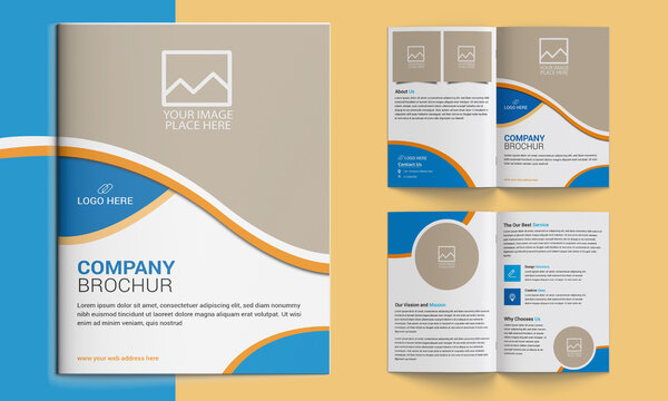 Corporate bifold brochure for your business. It's also compatible catalog, company profile, booklet, annual report, company profile, minimalist design and fully editable.