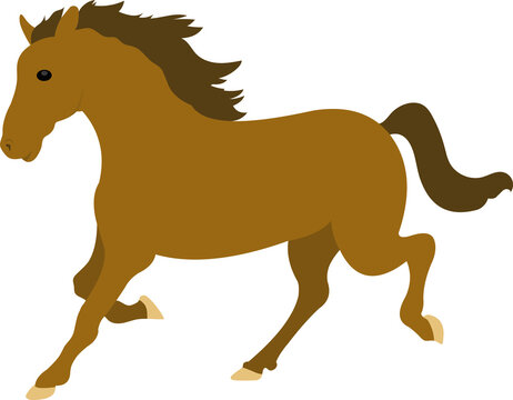 Vector emoticon illustration of a horse