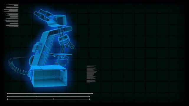 Medical seamless looping background with place for yor content with x-ray microscope and digital effects for overlay or backdrop use - 4K 60fps UHD 3D animation