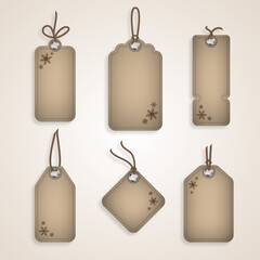Vector realistick set of Christmas sale paper tags for christmas holiday shopping promotion. © ku4erashka