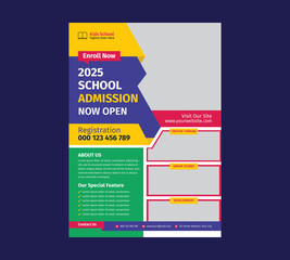 Kids school education admission flyer template