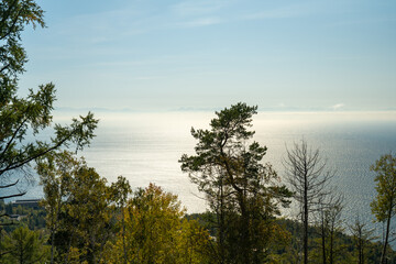 Natural landscape with a view of lake Baikal.