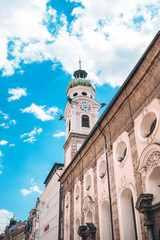 INNSBRUCK, AUSTRIA - June 27, 2018: Antique building view in Old Town Innsbruck, Austria