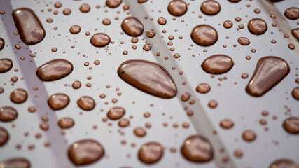 raindrops on the metal profile sheet