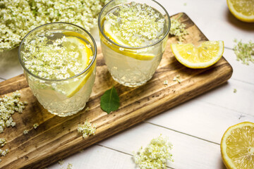 Fresh lemonade with elderflower