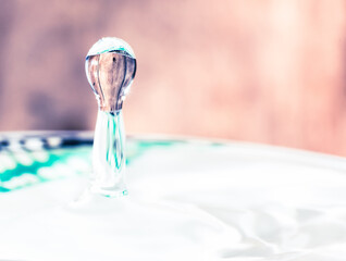 Close up of perfect water droplet, water splash