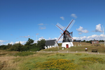 Fototapeta na wymiar The old windmill on Mando island in Southern Denmark