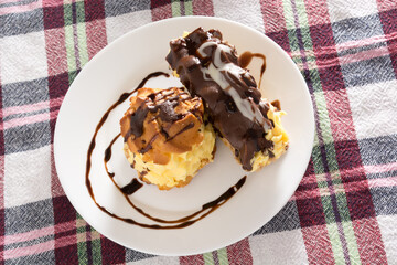 Cream Pies on a white plate