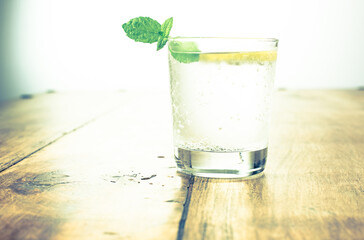 Summer refreshment drinks. Citrus lemonade with mint