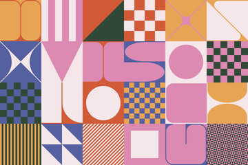 Obraz premium Digital Graphics Pattern Design Artwork With Abstract Geometric Vector Shapes
