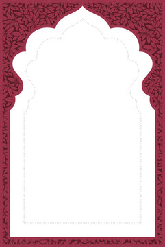 Indian frame with leaves texture on white background - Vector Stock Vector  | Adobe Stock