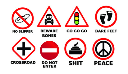 set of traffic sign illustration
