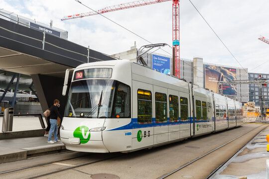 Zurich Z&uuml;rich Airport ZRH with Tram Glattalbahn