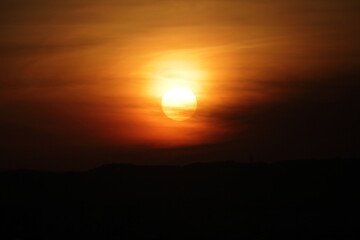 the beautiful and colorful sunrise at dawn
