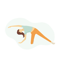 Fototapeta premium Woman in pilates/yoga position 
