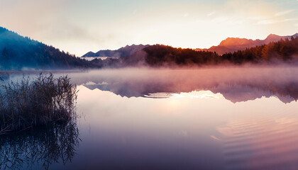 Geroldsee, Alpensee zum Sonnenaufgang