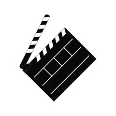 Movie clapperboard vector. for cinema film production. Board clap for video clip scene start. Lights, camera, action!. icon vector illustration on white background