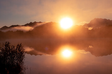Geroldsee, Alpensee zum Sonnenaufgang