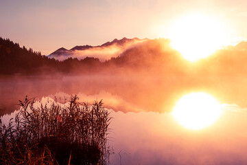 Geroldsee, Alpensee zum Sonnenaufgang