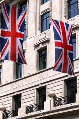 Fototapeta na wymiar British Flags in London UK