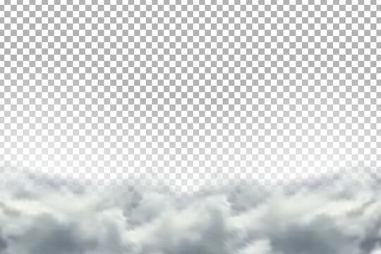 Vector realistic isolated cloud sky for template decoration and covering on the transparent background. Concept of storm.