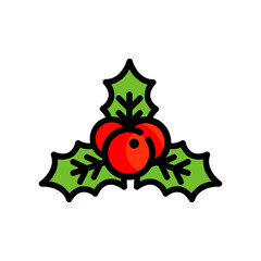 cartoon christmas mistletoe