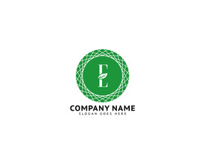 Initial Letter E Leaf Logo Design Template Element