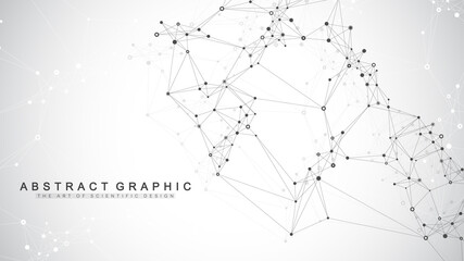 Obraz premium Global network connection. Social network communication in the global business. World map point and line composition concept. Vector illustration.