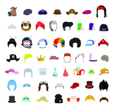 Sombreros, gorras, pelucas y accesorios. Lindos disfraces de dibujos animados para carnaval o photocall divertido.