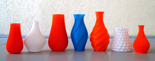 
3D Printing Diverse Plastic Spiral Flower Vase